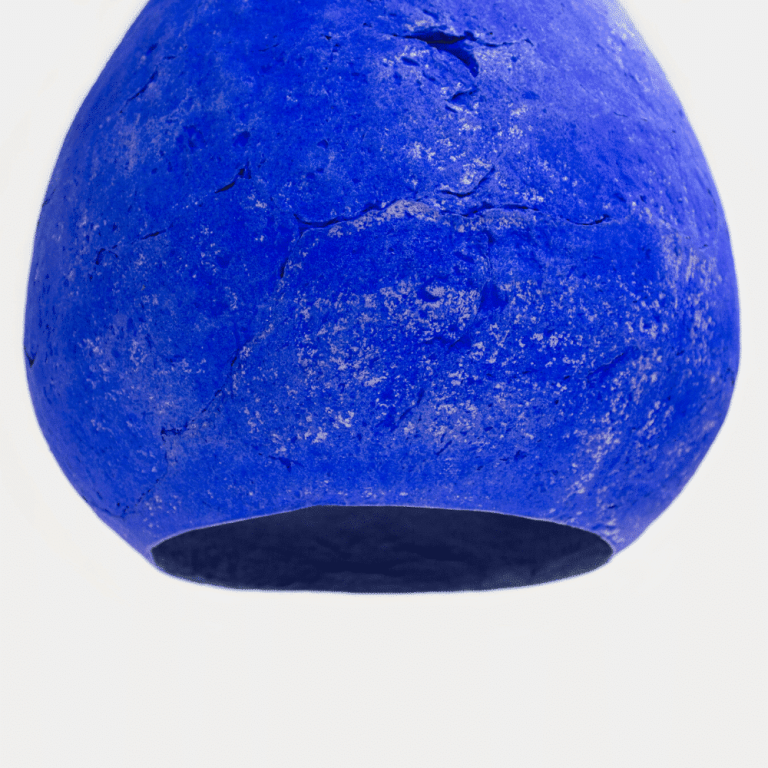 lampara-techo-ecologica-papel-azul-ultramarino-morphe-III-lamparas-ecologicas-ekohunters-crea-re
