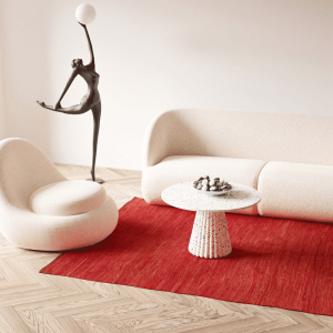 Strawberry red cotton rug