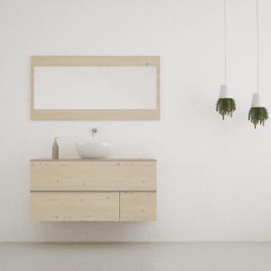 Asymmetrical 90 2C bathroom cabinet