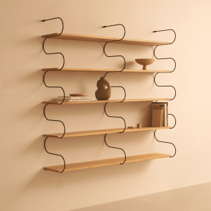 Large double wave shelving unit