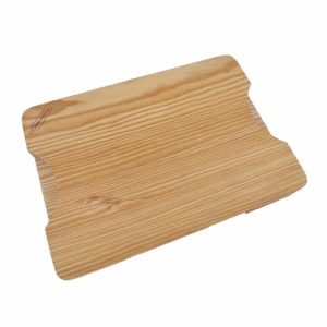 Tabla de cortar rectangular de pino con ranura de jugo-0
