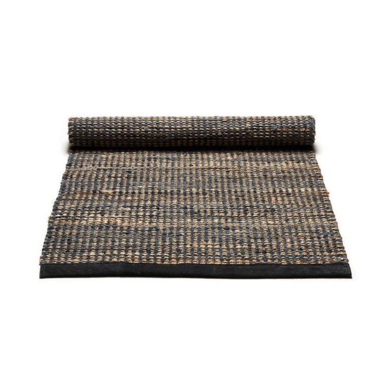 Alfombra de yute y cuero Graphite-0
